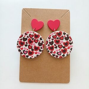 Fashion Jewelry Red and Pink Heart Earrings